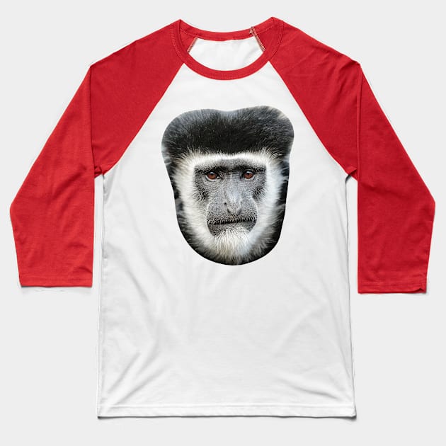 Face of a Colobus Monkey Baseball T-Shirt by dalyndigaital2@gmail.com